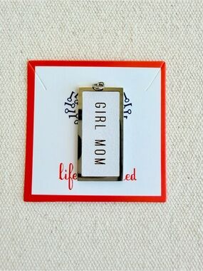 *Engraved “Girl Mom” Necklace Charm* KEEP COLLECTIVE Retired Display